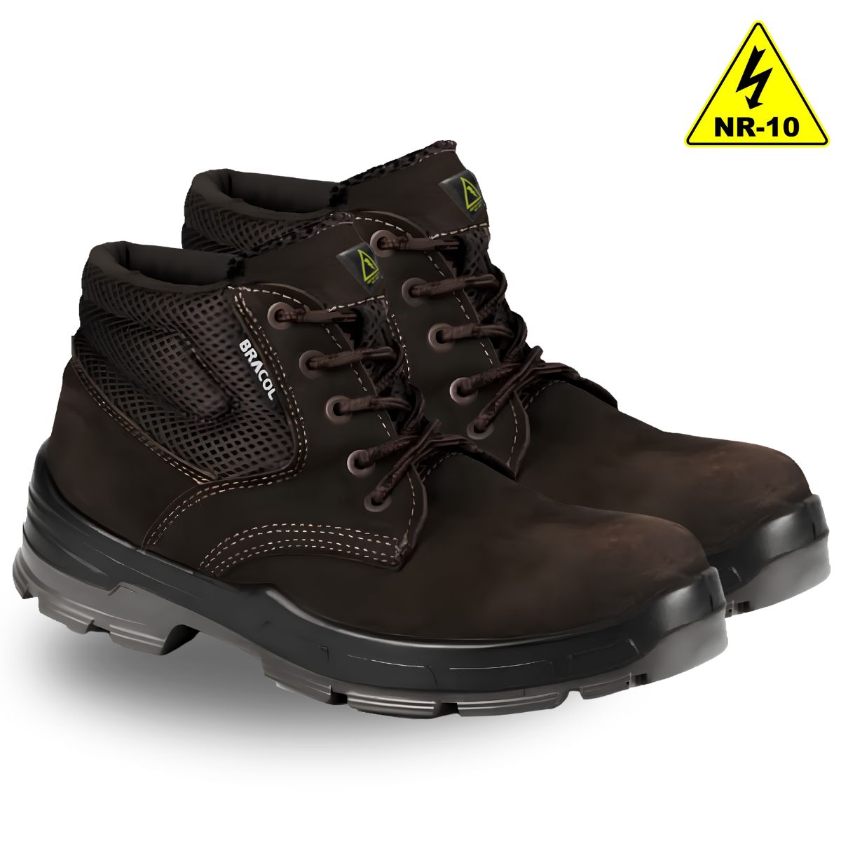 Coturno de Segurança Nobuck Eletricista com bico de PVC NR10 Bae (Dubai)- BRACOL