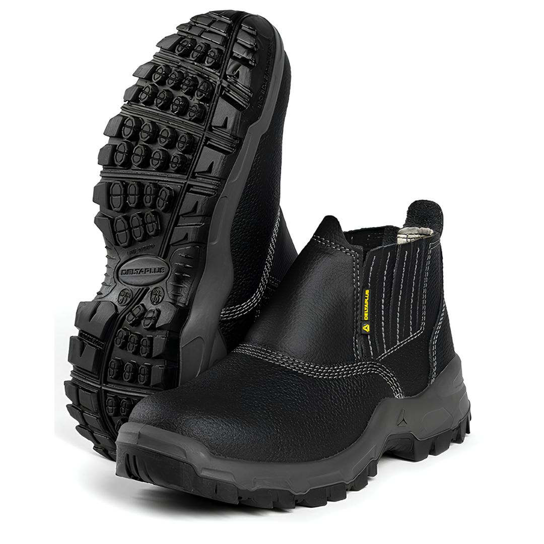 Botina de Segurança em Vaqueta C/ Bico de Composite e Palmilha Antiperfuração Santos SBP SRA - Delta Plus