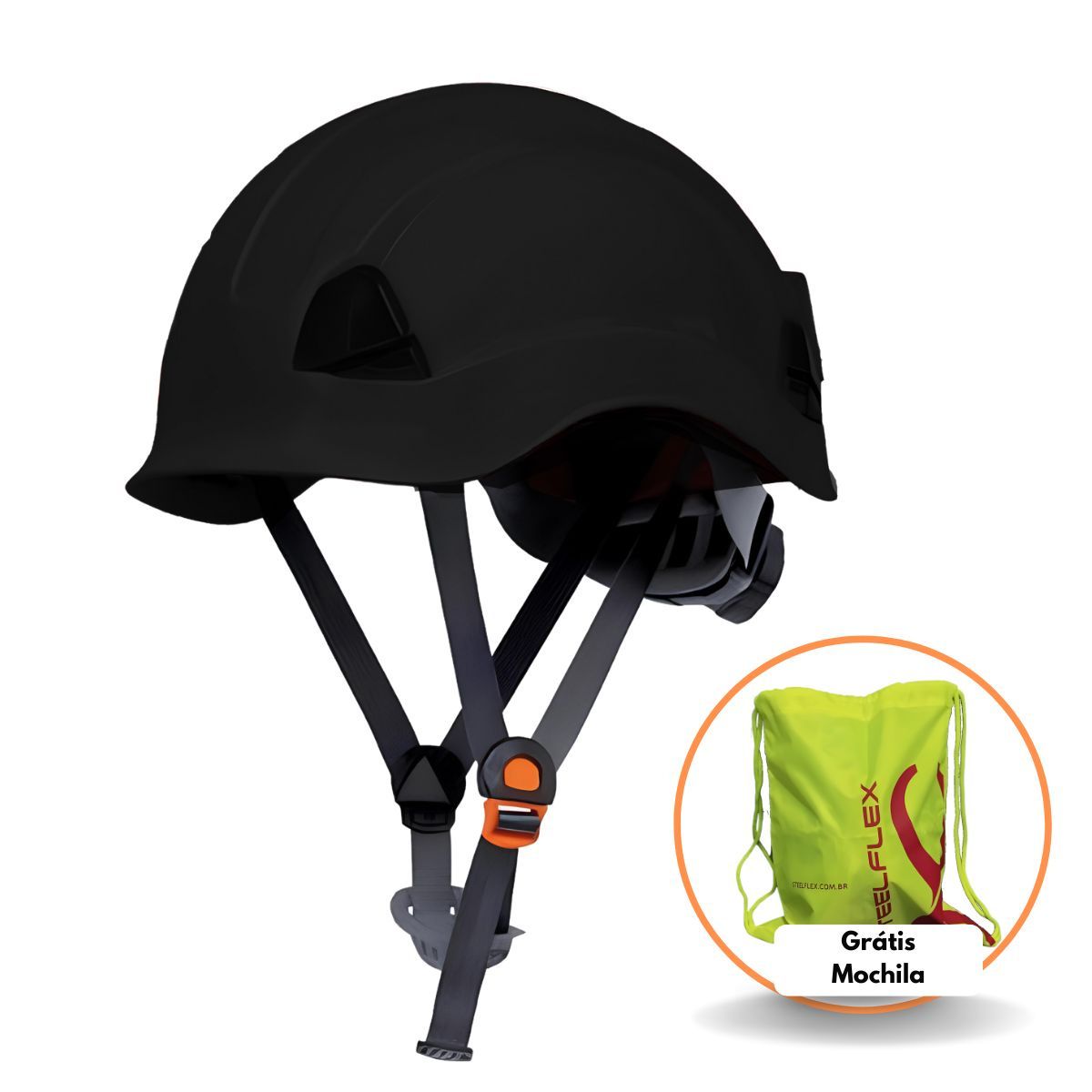 Capacete de segurança p/ altura c/ suspensão s/ aba mod. Falcon - STEELFLEX