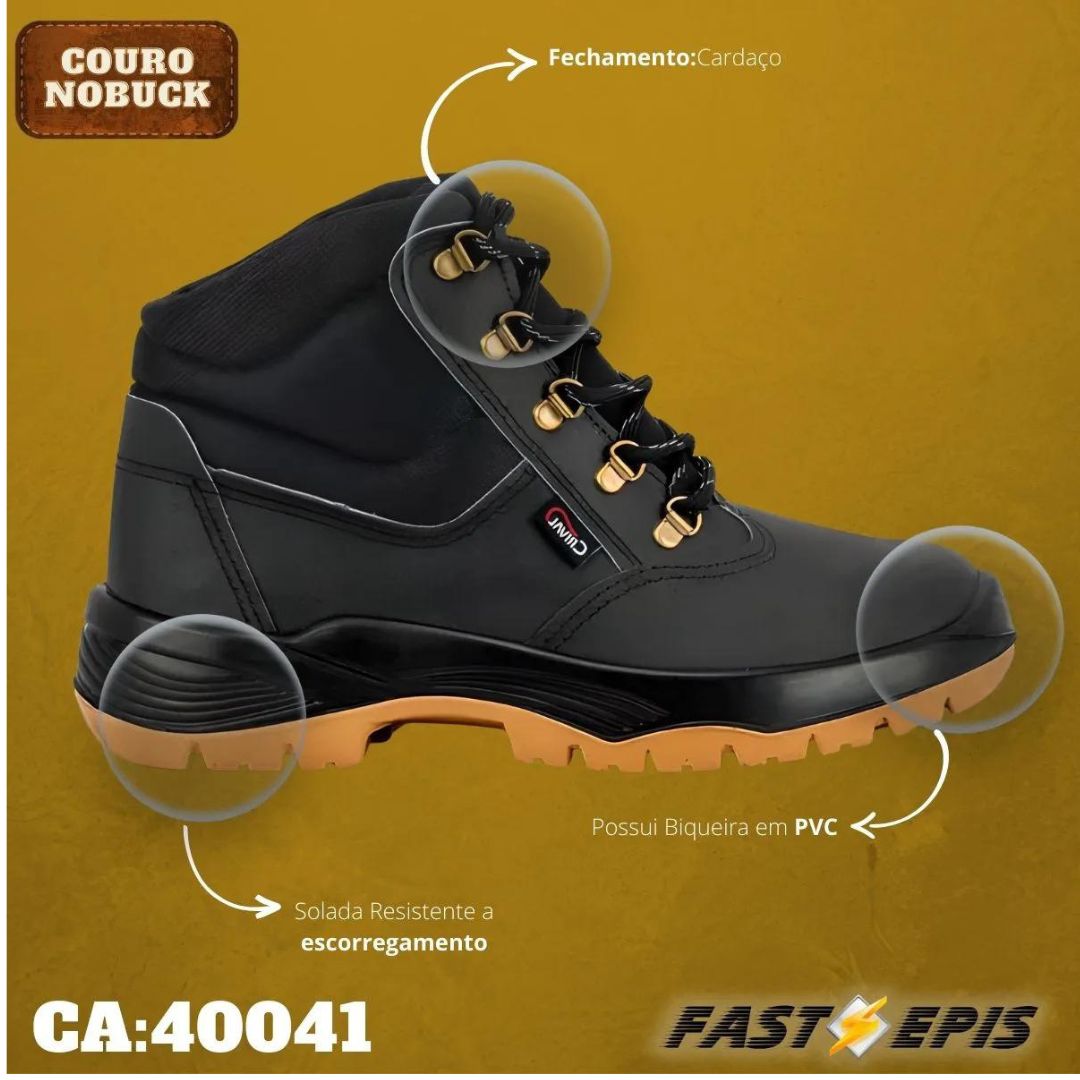 Coturno de Segurança de Amarrar Infinity Bico de PVC-Crival - Imagem 3