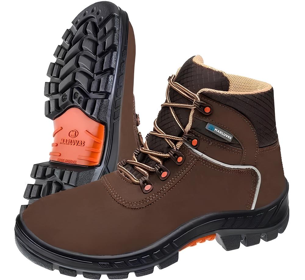 Coturno de Segurança em Couro Nobuck Marrom Premier 75BPR29 MSMC- Marluvas