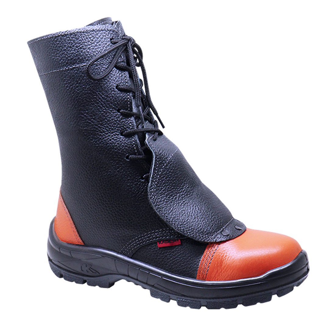 Coturno de Segurança Motosserrista em Couro com Bico de Aço e Proteção em Metatarso - Kadesh