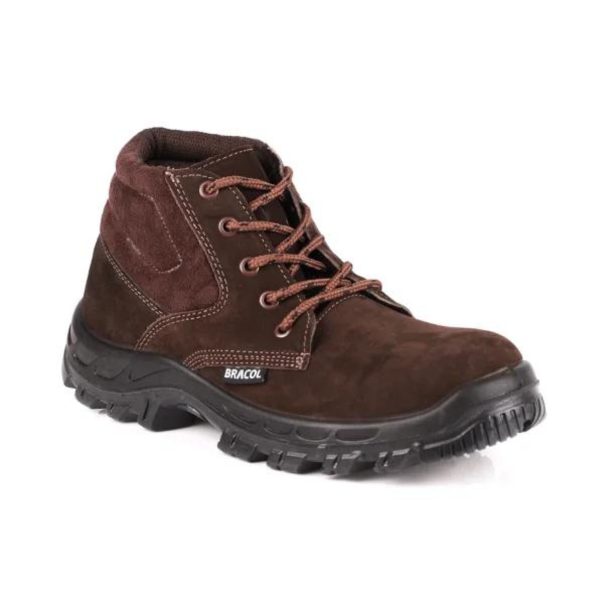 Coturno segurança de Amarrar acolchoado Nobuck Baf (Denver) Marrom C/ Amarril- BRACOL