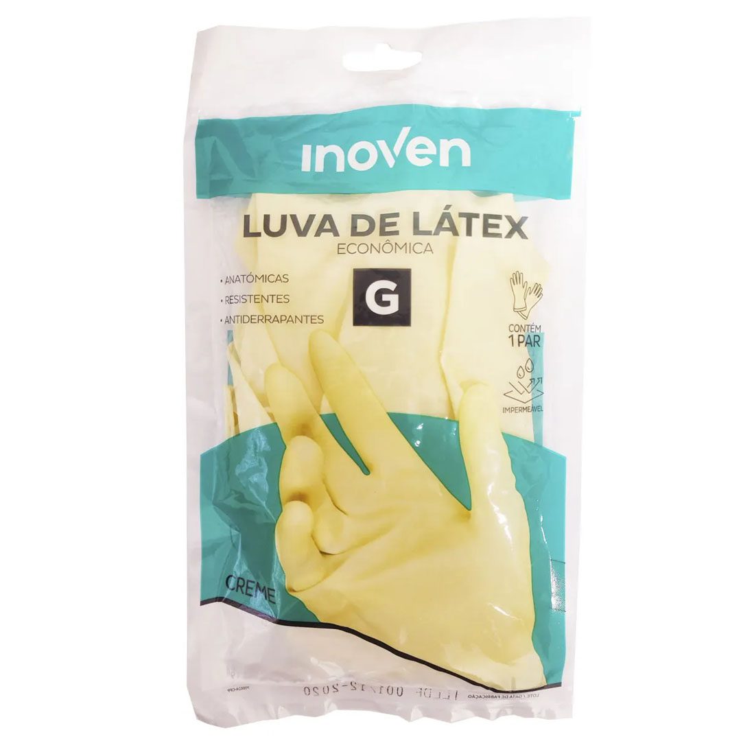 Luva de Látex Multiuso Anatómicas Antiderrapante Inoven - Imagem 4