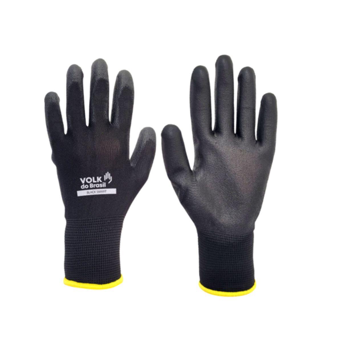 Luva tricotada com fios de nylon P.U Preta Tatil Smart - VOLK