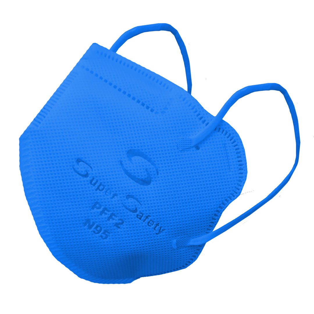 Mascara Semi Descartavel Azul PFF2 S/ Valvula ss N95 (Orelha) Super Safety