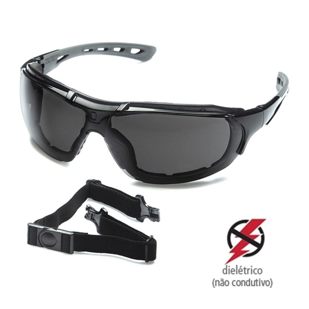 Óculos de Proteção Roma Fumê para Eletricista- Steelflex