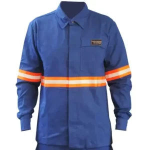 Camisa para Eletricista NR10 Manga Longa com Refletivo Azul Royal Mr Safety CA 45376
