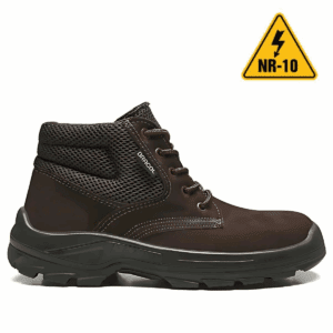 Bota Coturno de Segurança para Eletricista Marrom Café NR10 com Bico de Composite DUBAI BAE Bracol CA 50290